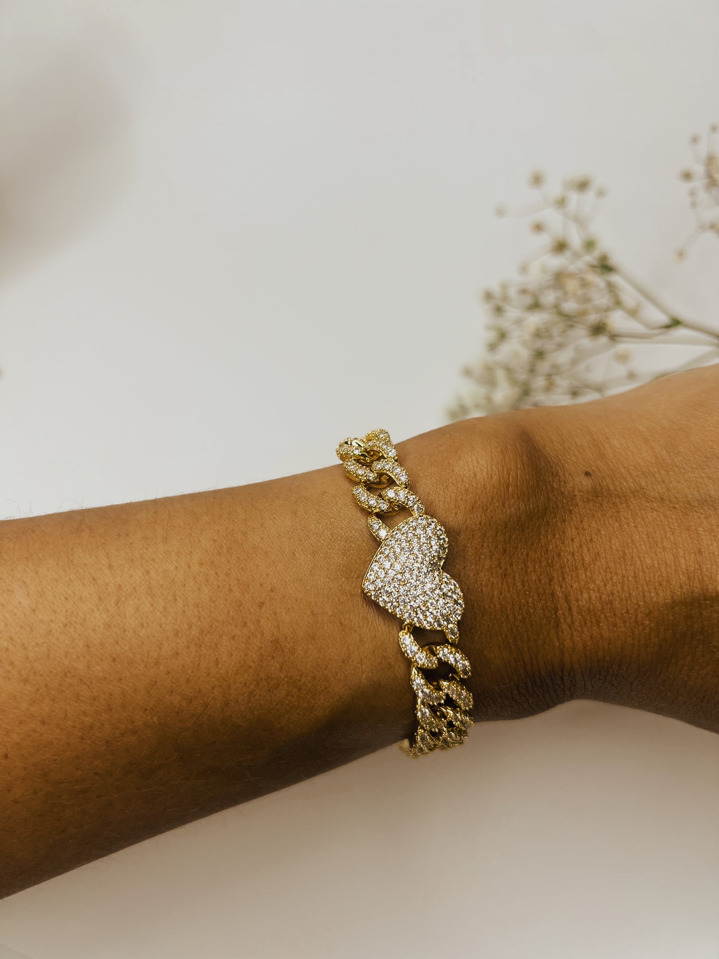 Iced Out Heart Bracelet